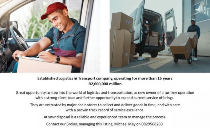Long established logistics and transport business for sale R2,1 million - Western Cape