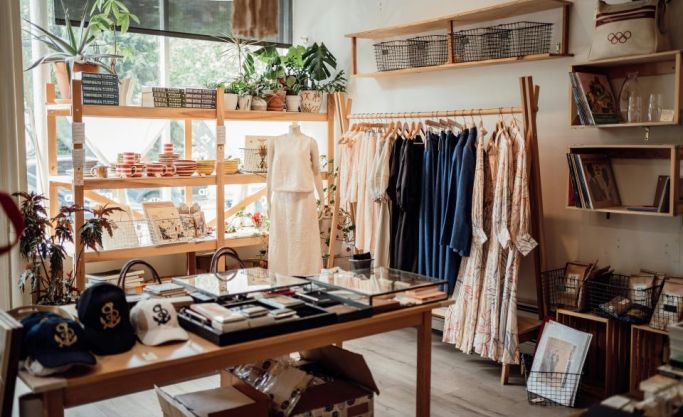 Clothing and accessory store in a farming town